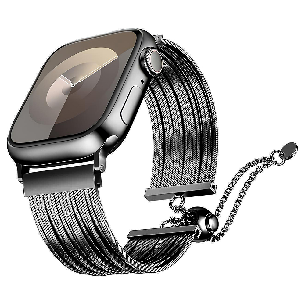 Watch 10 46mm Zore KRD-137 Metal Hasır Kordon-Siyah