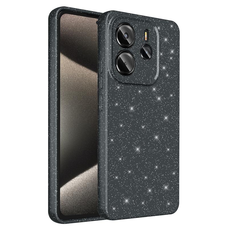 Xiaomi Uyumlu  Redmi Note 14 4G Kılıf Kamera Korumalı Simli Lüks Zore Koton Kapak-Siyah