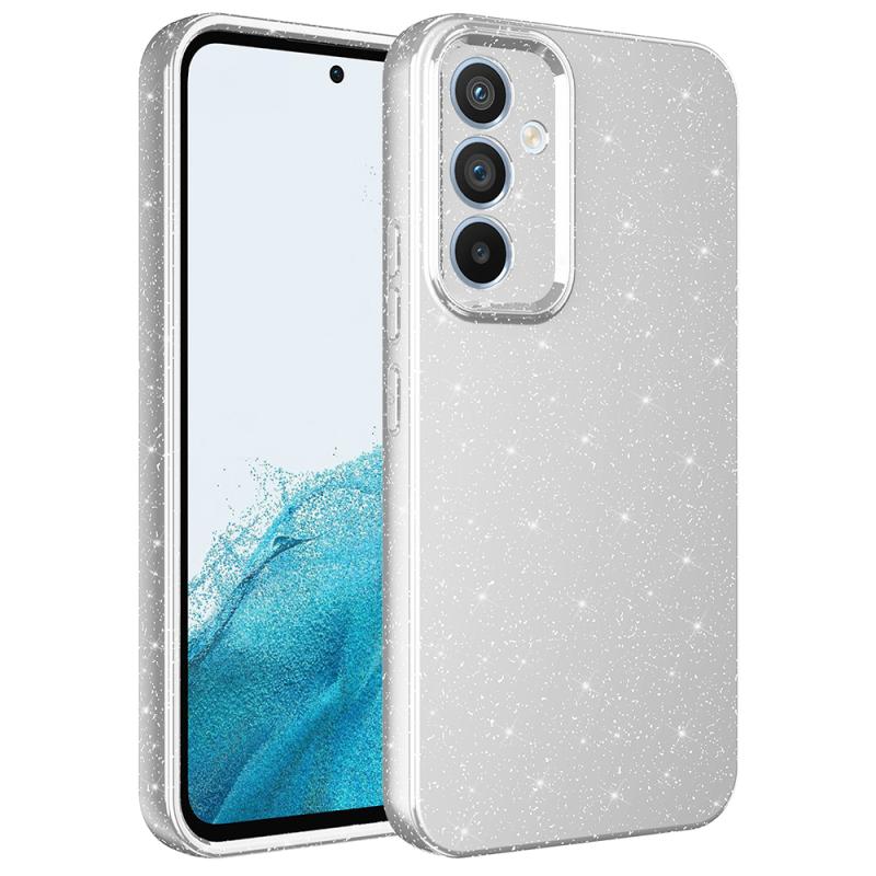 Galaxy Uyumlu S24 FE Kılıf Kamera Korumalı Simli Lüks Zore Koton Kapak