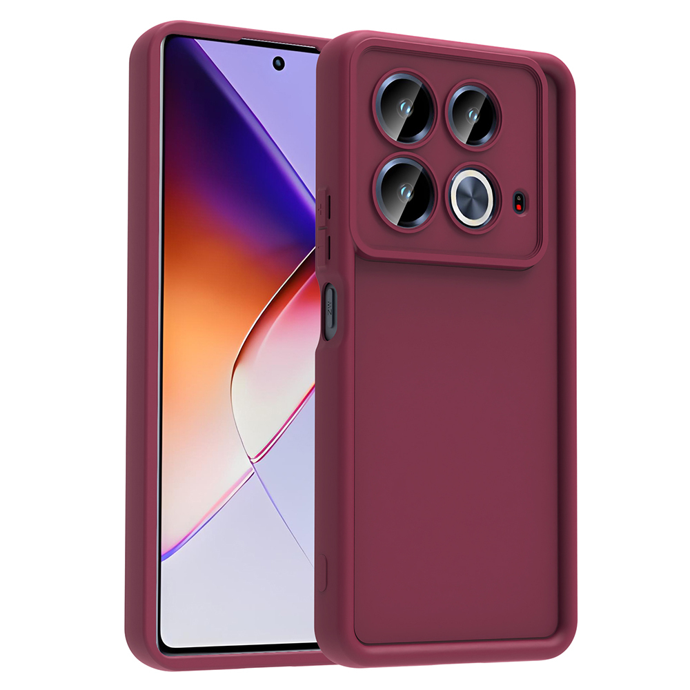 İnfinix Note 40 Pro Kılıf Kamera Korumalı Zore Ananas Kapak-Mürdüm