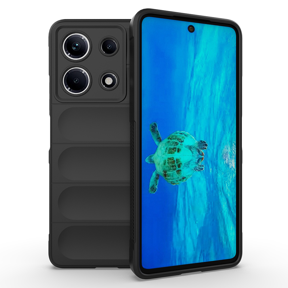 İnfinix Note 30 4G Kılıf Esnek TPU Oyuklu Arka Yüzey Tasarımlı Zore Etnik Silikon Kapak-Siyah