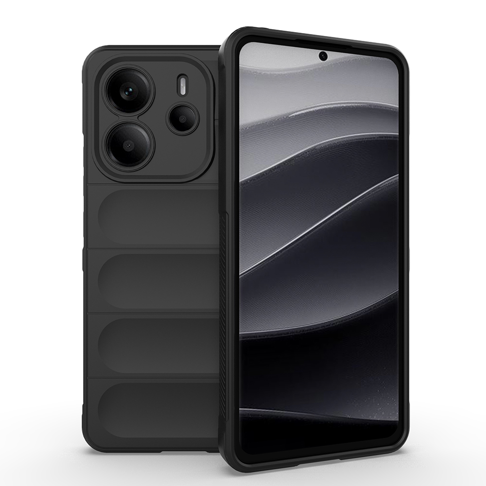Xiaomi Uyumlu  Redmi Note 14 4G Kılıf Esnek TPU Oyuklu Arka Yüzey Tasarımlı Zore Etnik Silikon Kapak-Siyah