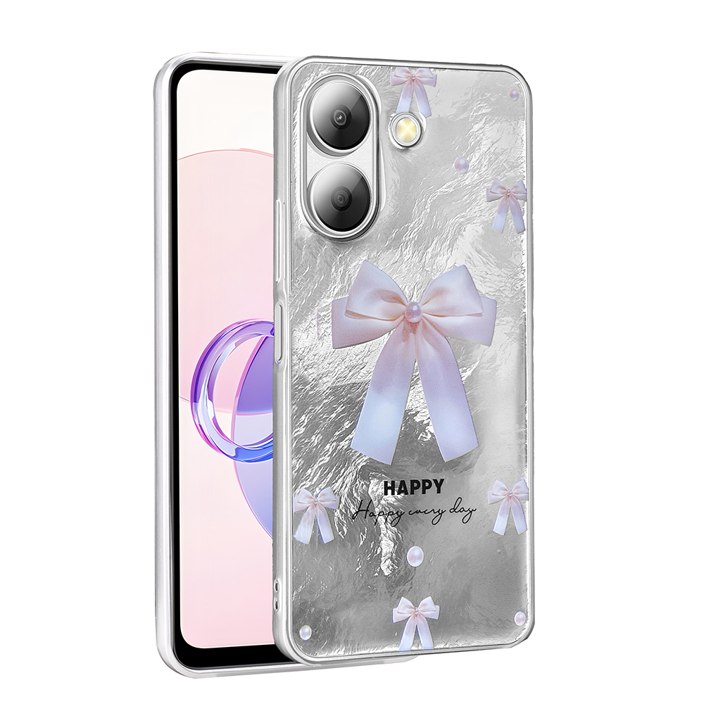 Xiaomi Uyumlu  Redmi 13C Kılıf Desenli Zore Mep Kapak-İncili fiyonk