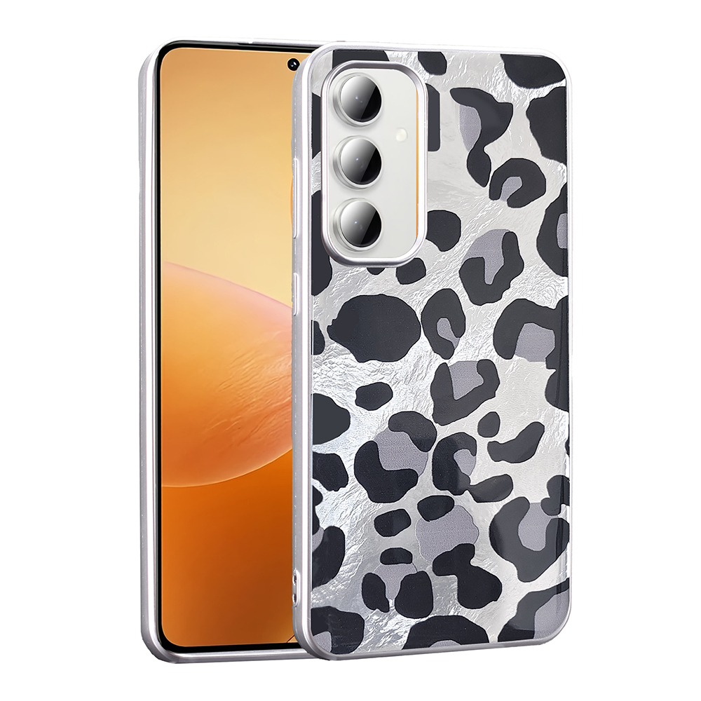 Galaxy Uyumlu A55 Kılıf Desenli Zore Mep Kapak-Gri leopar