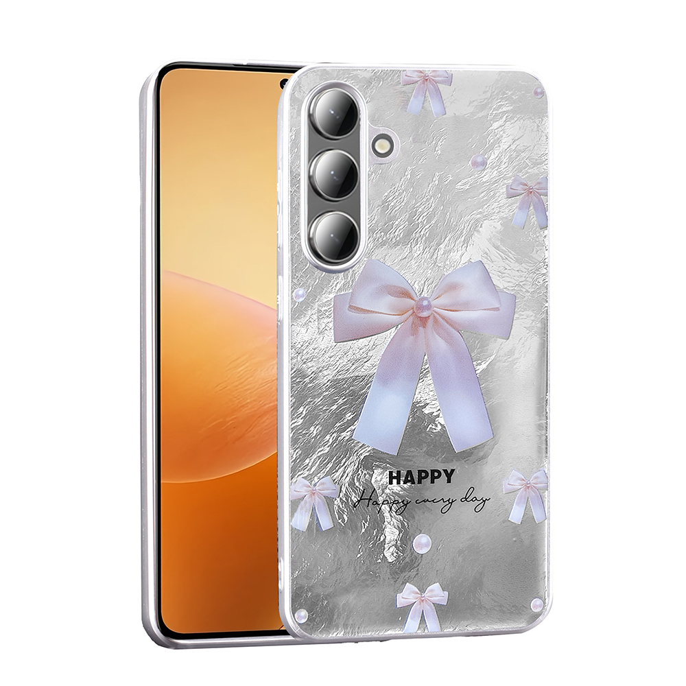 Galaxy Uyumlu S25 Plus Kılıf Desenli Zore Mep Kapak-İncili fiyonk