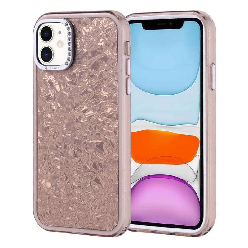 iPhone Uyumlu 11 Kılıf Taşlı Tasarımlı Zore Kapi Kapak-Gold