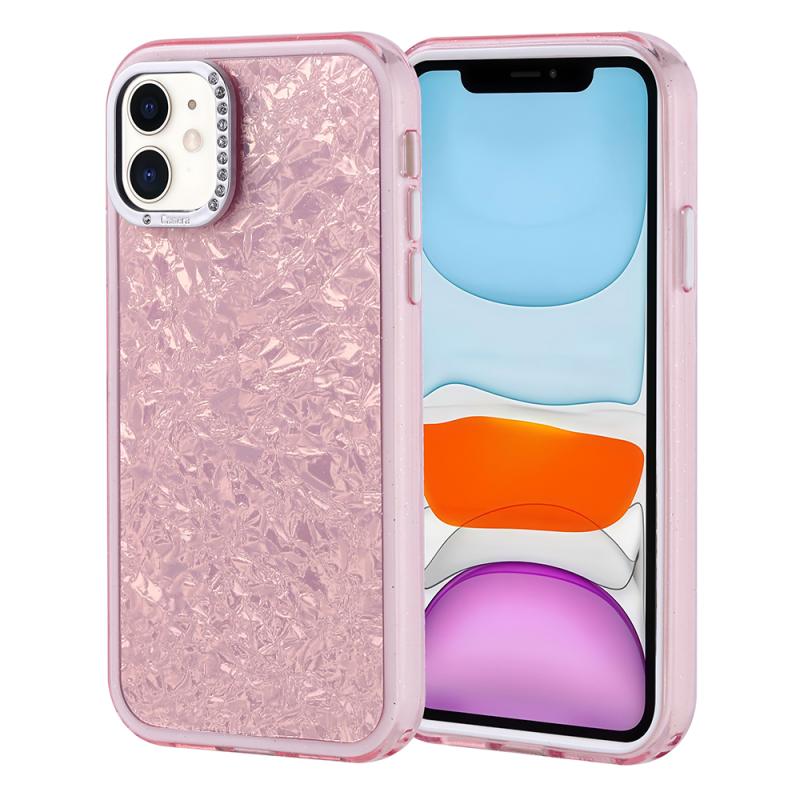 iPhone Uyumlu 11 Kılıf Taşlı Tasarımlı Zore Kapi Kapak-Pembe