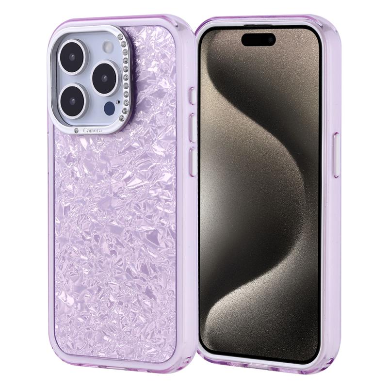 iPhone Uyumlu 15 Pro Kılıf Taşlı Tasarımlı Zore Kapi Kapak-Lila