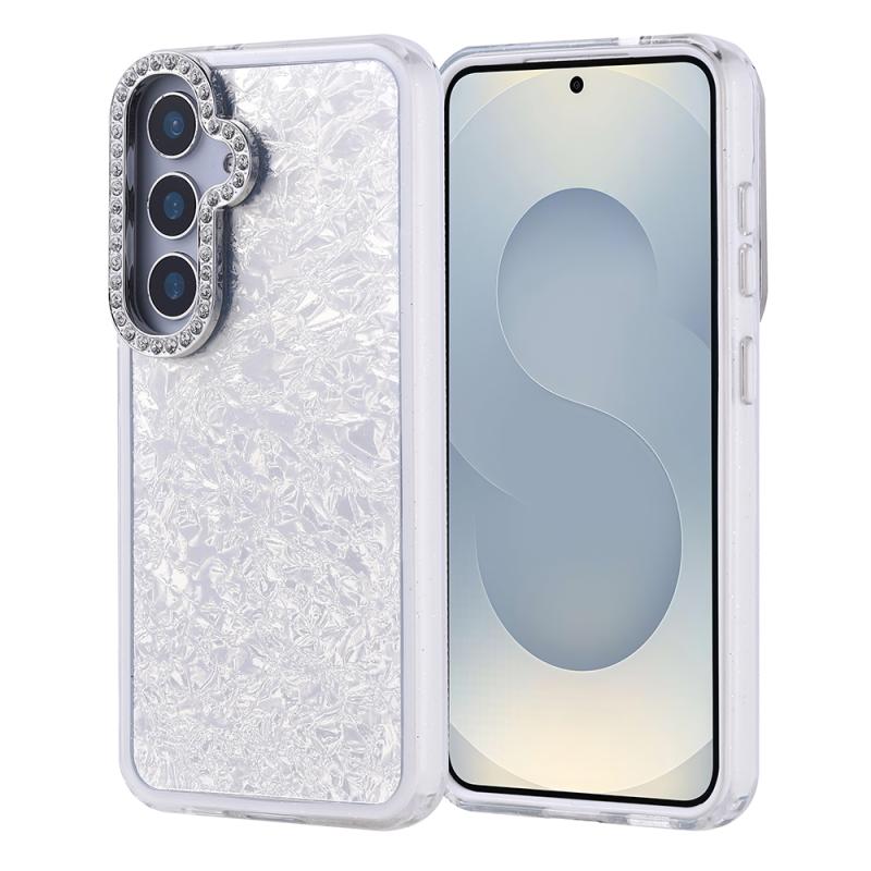 Galaxy Uyumlu S24 Kılıf Taşlı Tasarımlı Zore Kapi Kapak-Gümüş