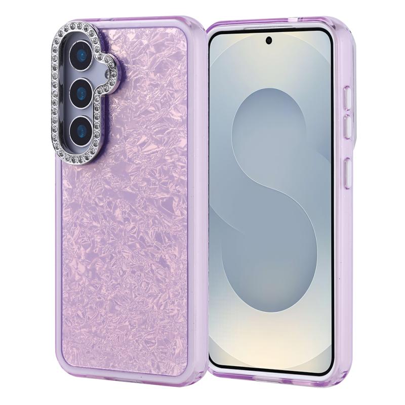 Galaxy Uyumlu S24 Kılıf Taşlı Tasarımlı Zore Kapi Kapak-Lila