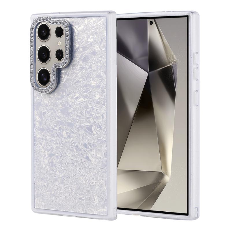 Galaxy Uyumlu S24 Ultra Kılıf Taşlı Tasarımlı Zore Kapi Kapak-Gümüş