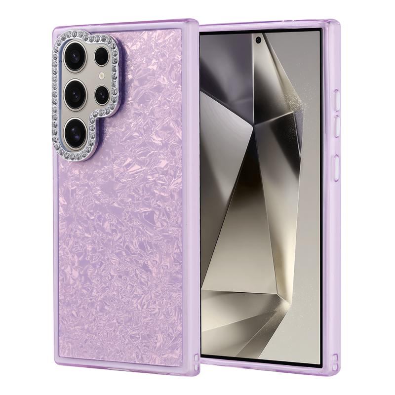 Galaxy Uyumlu S24 Ultra Kılıf Taşlı Tasarımlı Zore Kapi Kapak-Lila