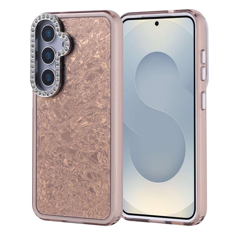 Galaxy Uyumlu S25 Kılıf Taşlı Tasarımlı Zore Kapi Kapak-Gold