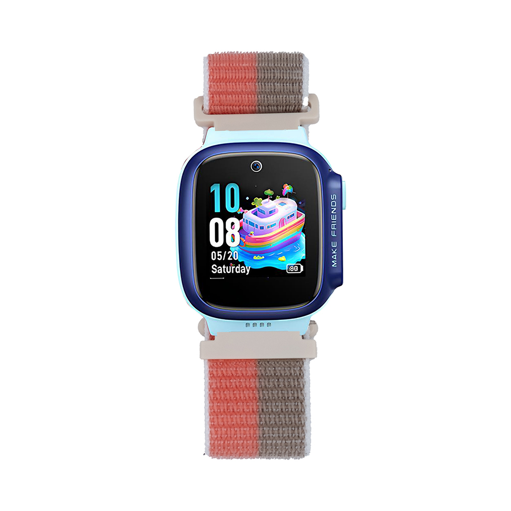 Huawei Uyumlu GT4 41mm Zore KRD-03 18mm Çocuklara Özel Hasır Kordon-Kırmızı-kahverengi