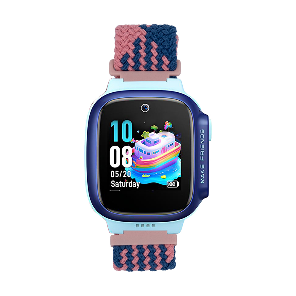Huawei Uyumlu Watch GT 5 41mm Zore KRD-139 18mm Çocuklara Özel Örgü Kordon-Pembe-mavi