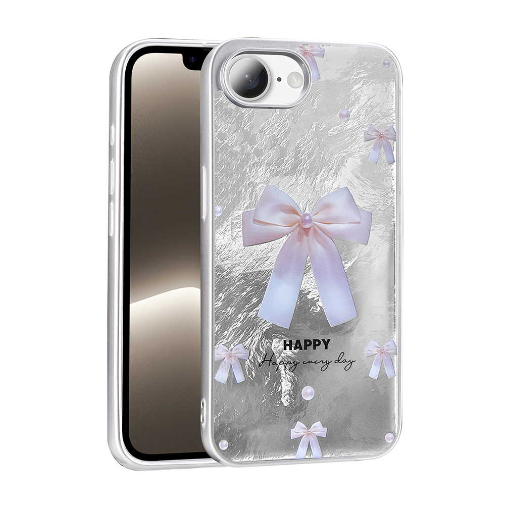 iPhone Uyumlu 16E Kılıf Desenli Zore Mep Kapak-İncili fiyonk