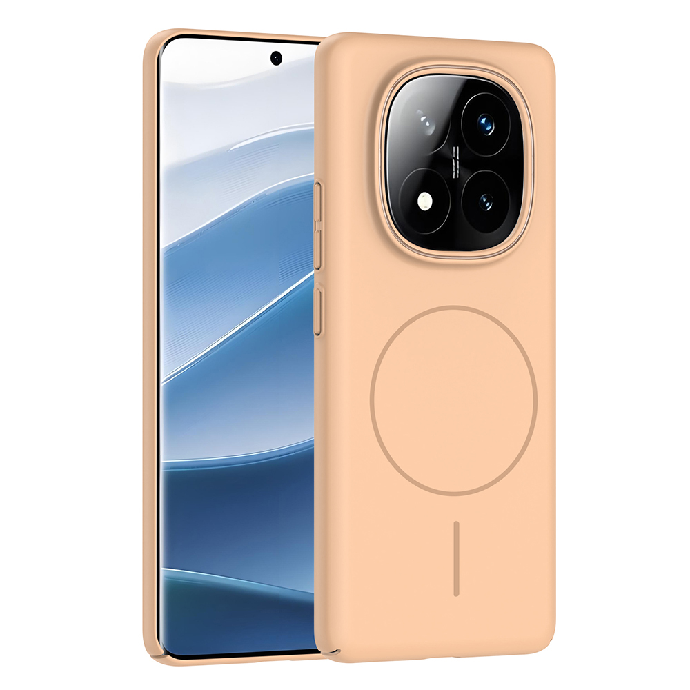 Xiaomi Uyumlu  Redmi Note 14 Pro 4G Kılıf M-safe Şarj Özellikli Zore Ruby Sert Kapak-Desert titanyum