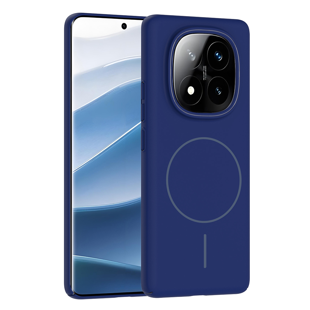 Xiaomi Uyumlu  Redmi Note 14 Pro 4G Kılıf M-safe Şarj Özellikli Zore Ruby Sert Kapak-Lacivert