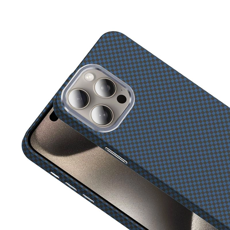 iPhone Uyumlu 15 Pro Kılıf M-safe Şarj Özellikli Karbon Fiber Görünümlü Zore Gros Kapak