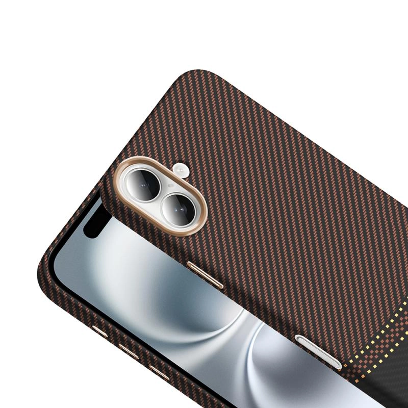 iPhone Uyumlu 16 Kılıf M-safe Şarj Özellikli Karbon Fiber Görünümlü Zore Gros Kapak
