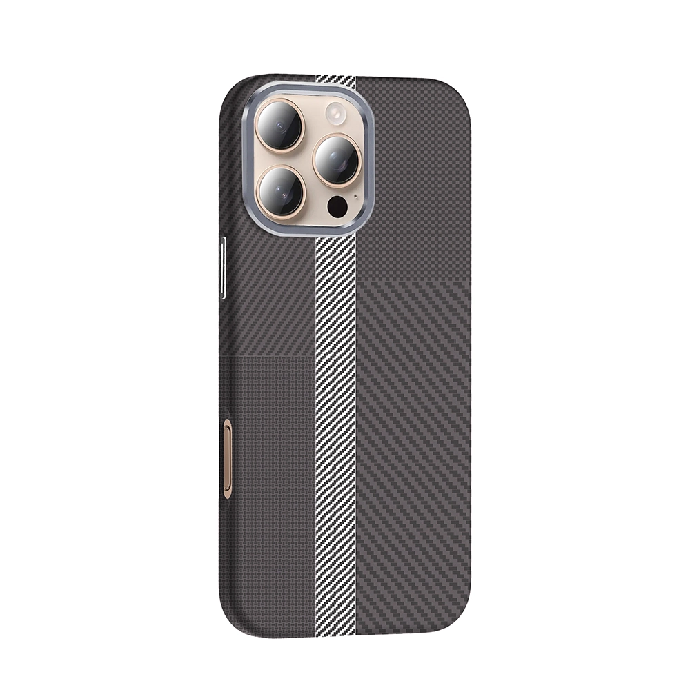 iPhone Uyumlu 16 Pro Max Kılıf M-safe Şarj Özellikli Karbon Fiber Görünümlü Zore Gros Kapak