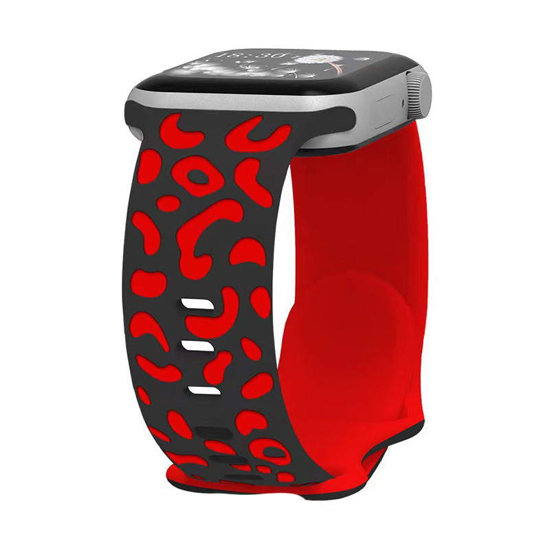 Watch 40mm Zore KRD-140 Silikon Kordon Strap Kayış-Siyah-kırmızı