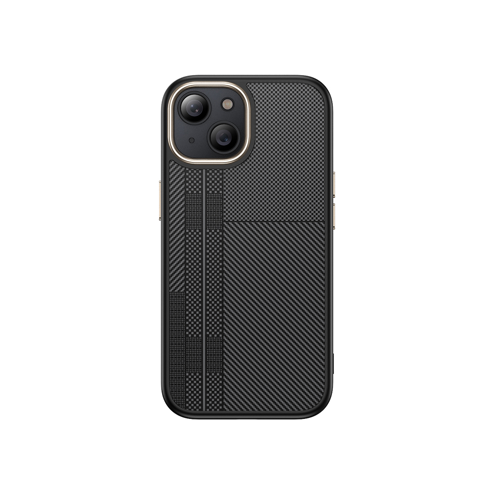iPhone Uyumlu 14 Plus Kılıf M-safe Şarj Özellikli Karbon Fiber Görünümlü Zore Antina Kapak-Siyah-gri