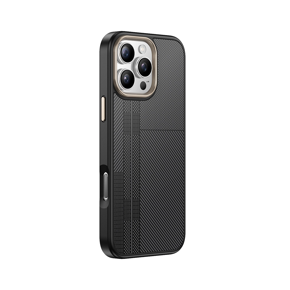 iPhone Uyumlu 16 Pro Max Kılıf M-safe Şarj Özellikli Karbon Fiber Görünümlü Zore Antina Kapak