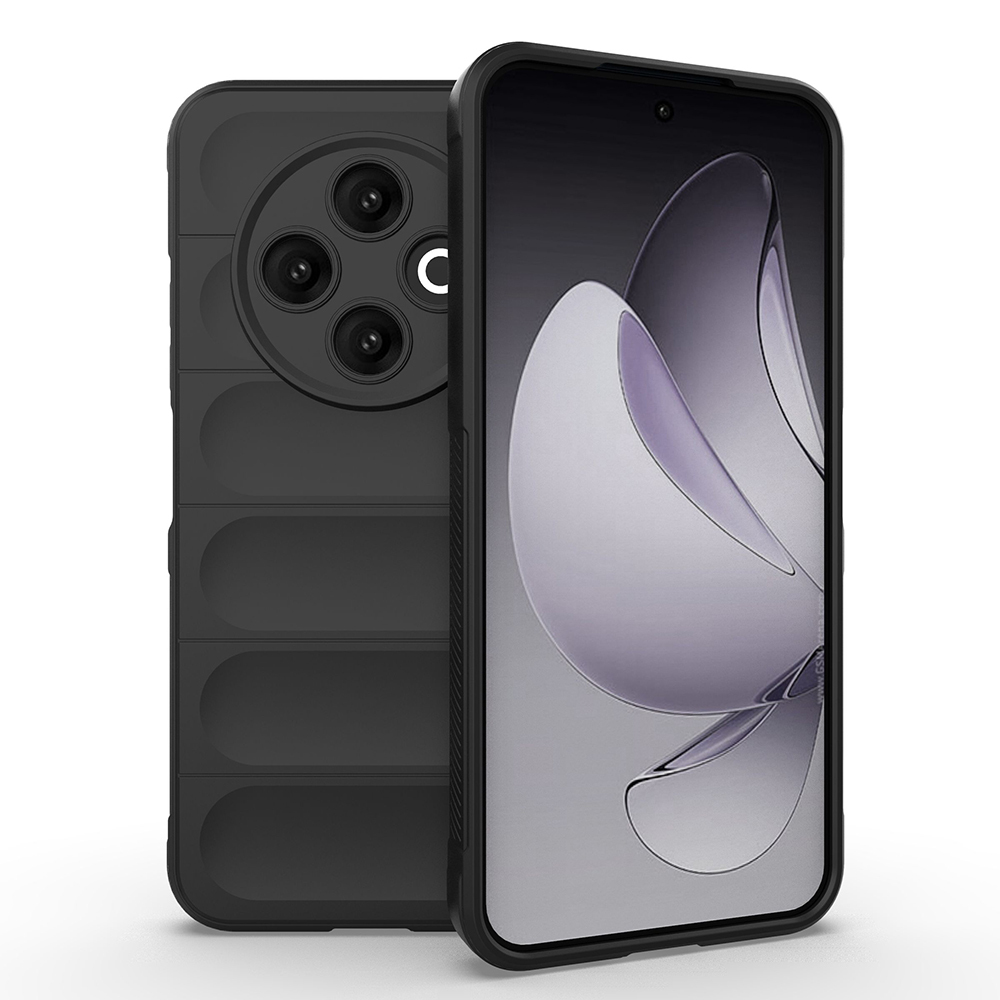 Tecno Spark 30C 4G Kılıf Esnek TPU Oyuklu Arka Yüzey Tasarımlı Zore Etnik Silikon Kapak-Siyah