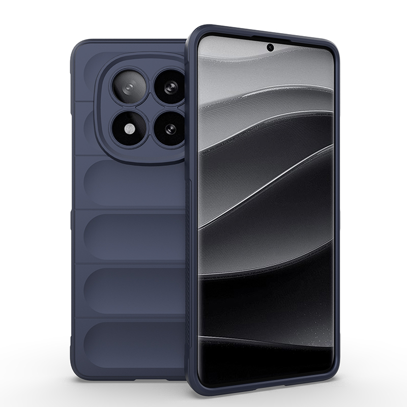 Xiaomi Uyumlu  Redmi Note 14 Pro Plus Kılıf Esnek TPU Oyuklu Arka Yüzey Tasarımlı Zore Etnik Silikon Kapak-Lacivert