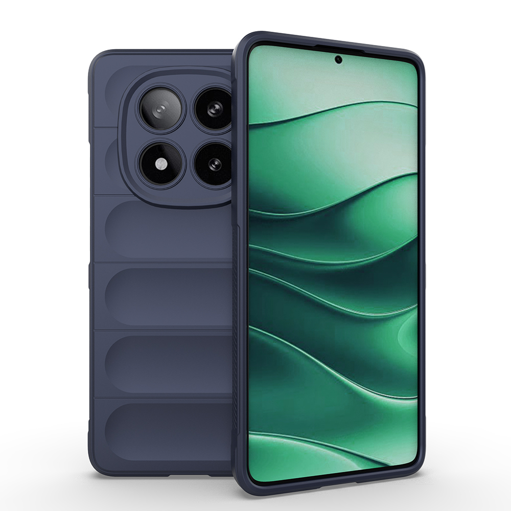 Xiaomi Uyumlu  Redmi Note 14 5G Kılıf Esnek TPU Oyuklu Arka Yüzey Tasarımlı Zore Etnik Silikon Kapak-Lacivert