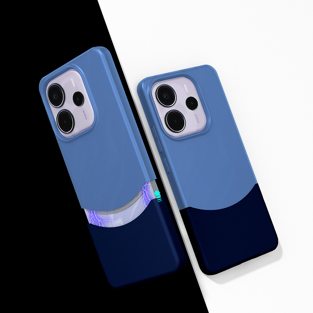 Xiaomi Uyumlu  Redmi Note 14 5G Kılıf Mıknatıslı Zore Duble Kapak-Lacivert