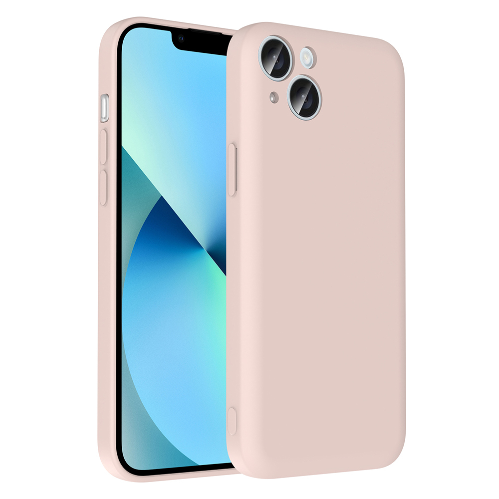 iPhone Uyumlu 13 Kılıf Kamera Korumalı Kartlık Hazneli Zore Vitra Kapak-Pembe