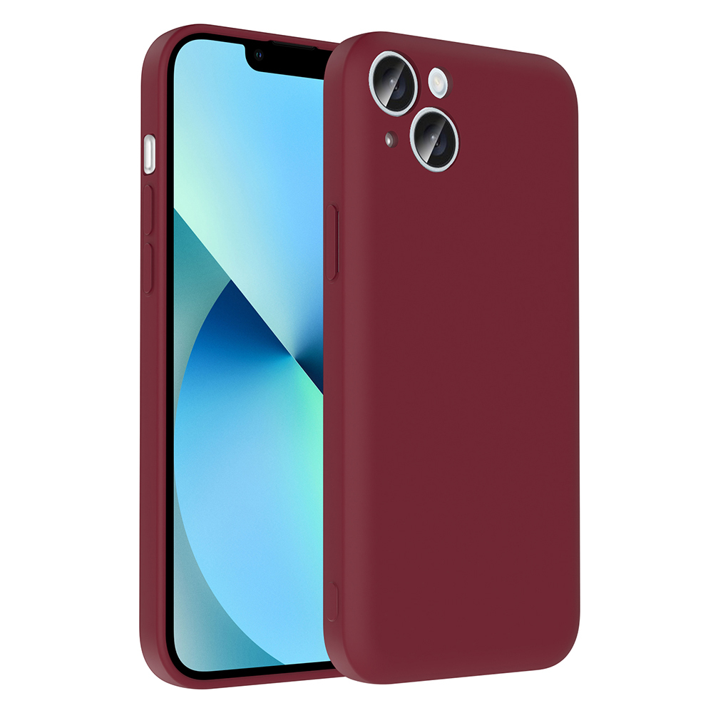 iPhone Uyumlu 14 Kılıf Kamera Korumalı Kartlık Hazneli Zore Vitra Kapak-Mürdüm