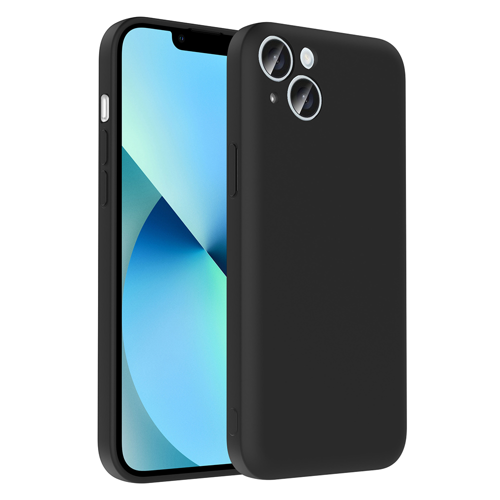 iPhone Uyumlu 14 Kılıf Kamera Korumalı Kartlık Hazneli Zore Vitra Kapak-Siyah