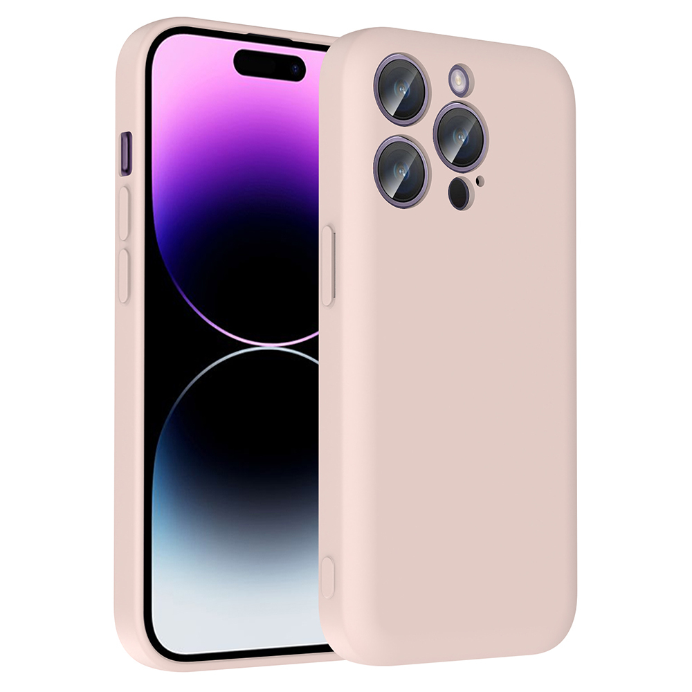 iPhone Uyumlu 14 Pro Kılıf Kamera Korumalı Kartlık Hazneli Zore Vitra Kapak-Pembe