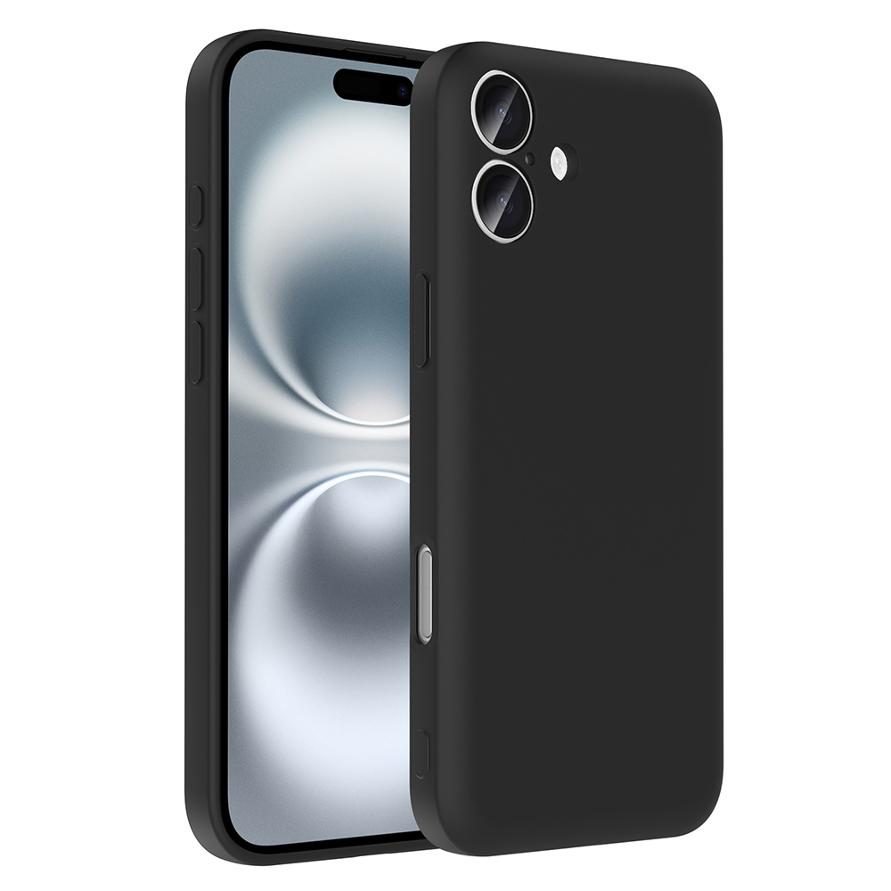 iPhone Uyumlu 16 Plus Kılıf Kamera Korumalı Kartlık Hazneli Zore Vitra Kapak-Siyah
