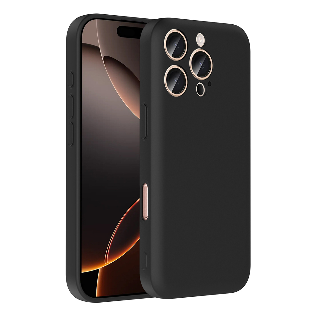 iPhone Uyumlu 16 Pro Kılıf Kamera Korumalı Kartlık Hazneli Zore Vitra Kapak-Siyah