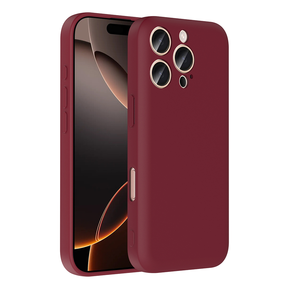 iPhone Uyumlu 16 Pro Max Kılıf Kamera Korumalı Kartlık Hazneli Zore Vitra Kapak-Mürdüm