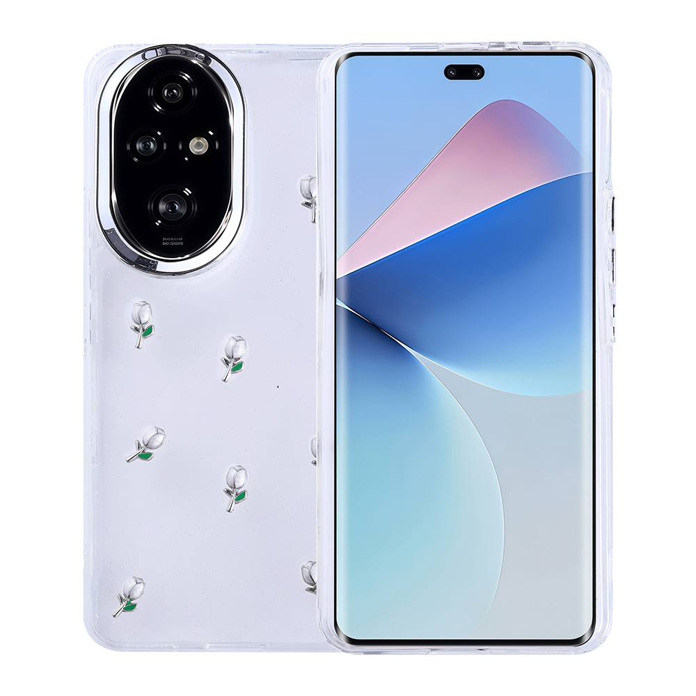 Honor 200 Kılıf Airbag Tasarımlı Simli Şeffaf Zore Kutup Kapak-Lale