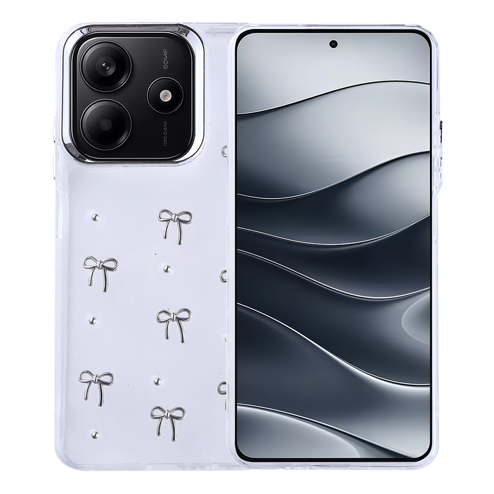 Xiaomi Uyumlu  Redmi Note 14 4G Kılıf Airbag Tasarımlı Simli Şeffaf Zore Kutup Kapak