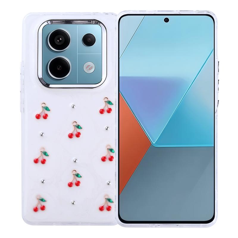 Xiaomi Uyumlu  Redmi Note 14 Pro 4G Kılıf Airbag Tasarımlı Simli Şeffaf Zore Kutup Kapak-Kiraz