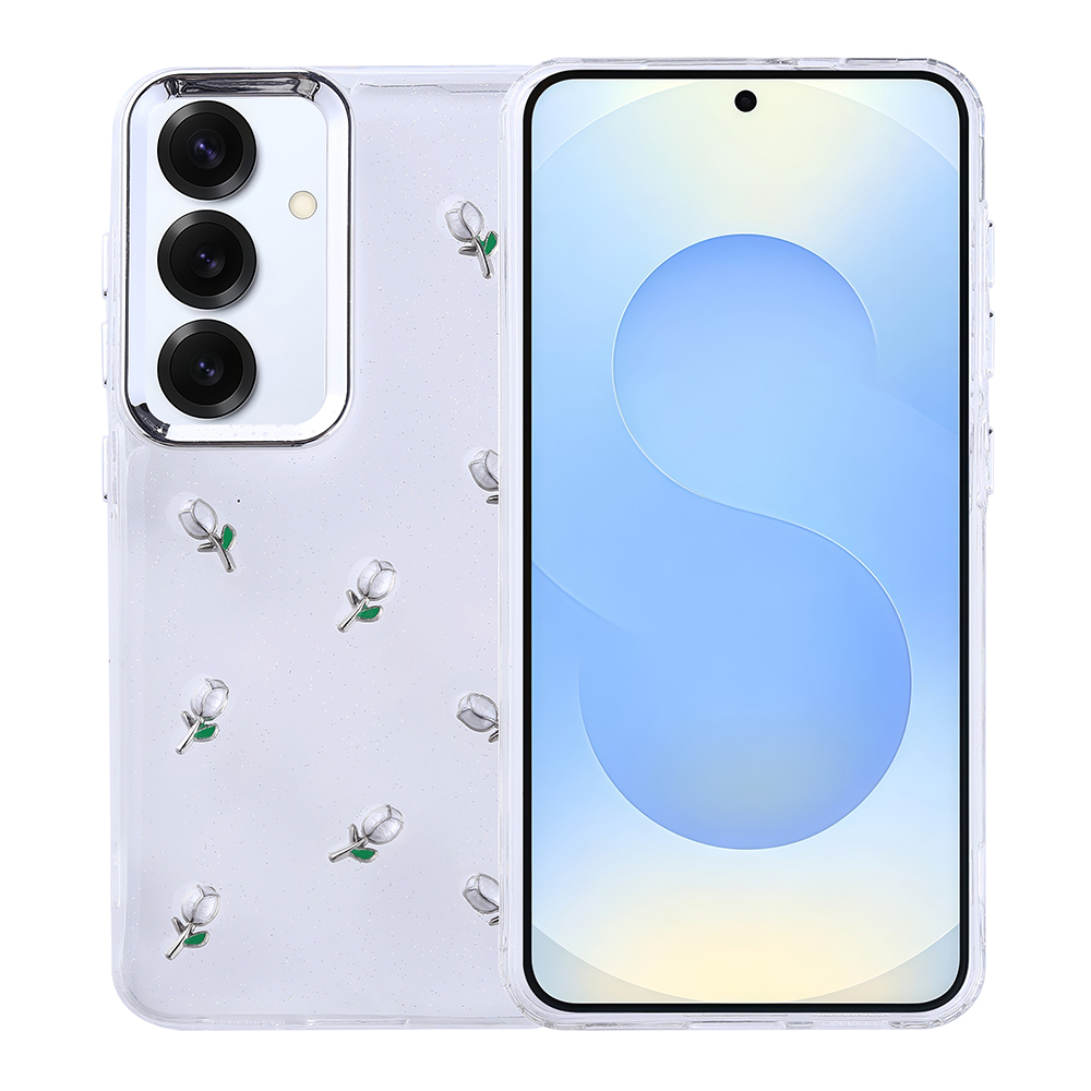 Galaxy Uyumlu S25 Plus Kılıf Airbag Tasarımlı Simli Şeffaf Zore Kutup Kapak-Lale