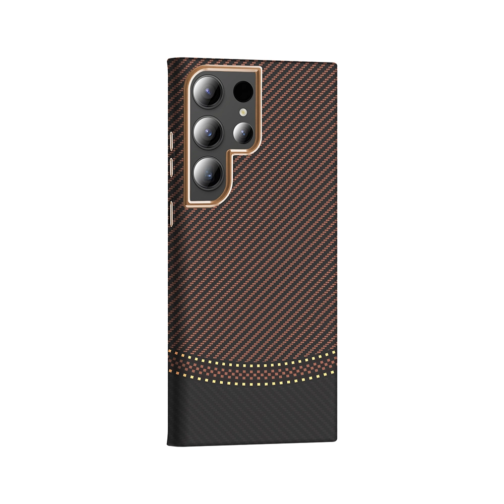 Galaxy Uyumlu S23 Ultra Kılıf M-safe Şarj Özellikli Karbon Fiber Görünümlü Zore Gros Kapak
