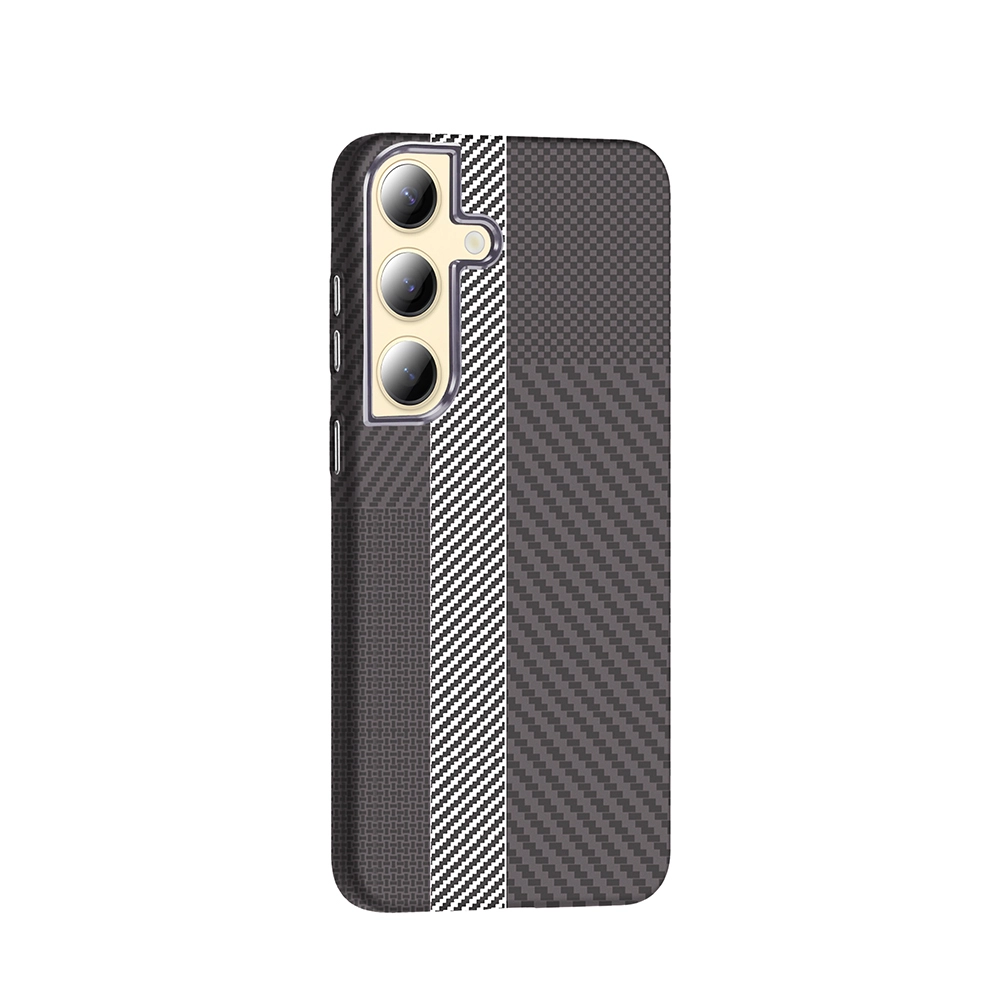 Galaxy Uyumlu S24 Kılıf M-safe Şarj Özellikli Karbon Fiber Görünümlü Zore Gros Kapak