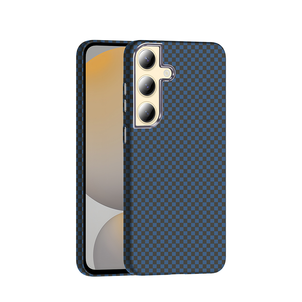 Galaxy Uyumlu S24 Kılıf M-safe Şarj Özellikli Karbon Fiber Görünümlü Zore Gros Kapak-Lacivert