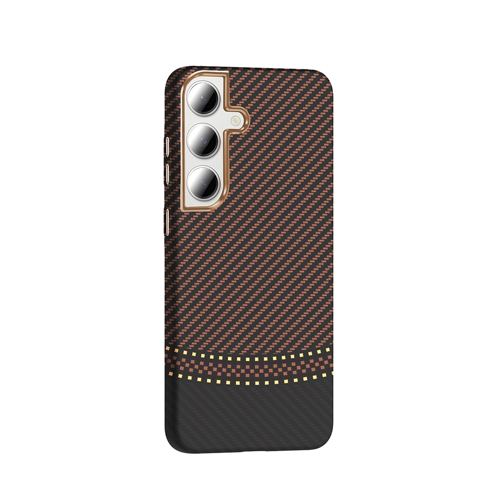 Galaxy Uyumlu S24 FE Kılıf M-safe Şarj Özellikli Karbon Fiber Görünümlü Zore Gros Kapak