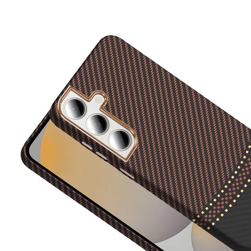 Galaxy Uyumlu S24 FE Kılıf M-safe Şarj Özellikli Karbon Fiber Görünümlü Zore Gros Kapak