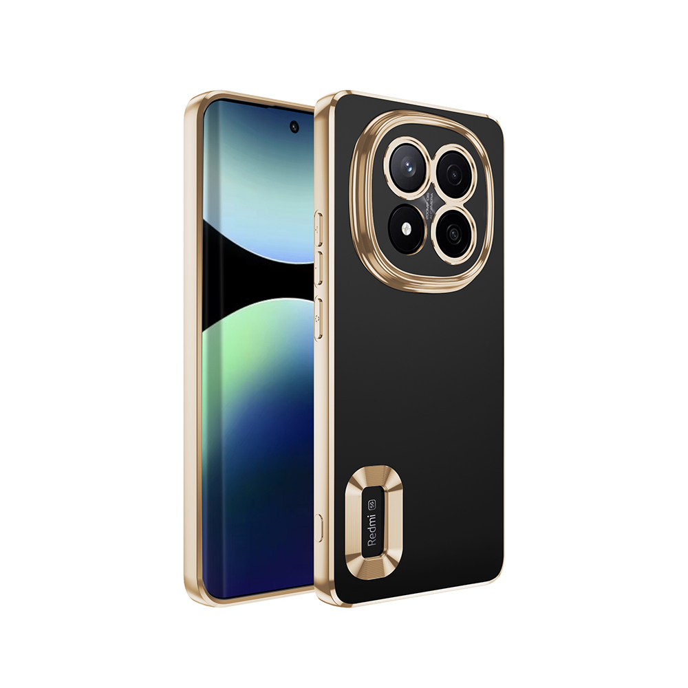 Xiaomi Uyumlu  Redmi Note 14 Pro Plus Kılıf Kamera Korumalı Logo Gösteren Zore Omega Kapak-Gold