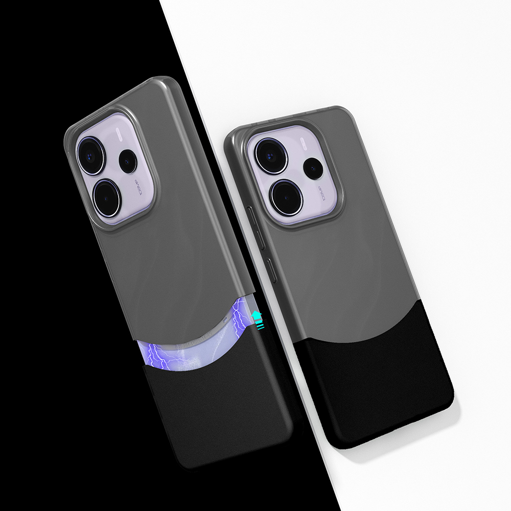 Xiaomi Uyumlu  Redmi Note 14 4G Kılıf Mıknatıslı Zore Duble Kapak-Siyah
